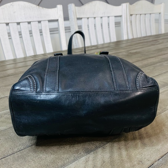 Coach Hampton Vintage Black Smooth Leather Tote Shoulder Bag - Picture 4 of 13